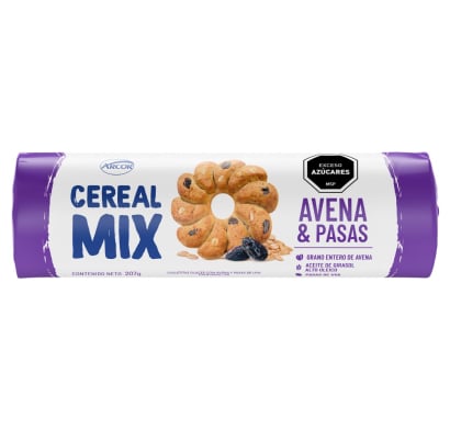 Galletas Arcor Cereal Mix de Avena y Pasas 207 g