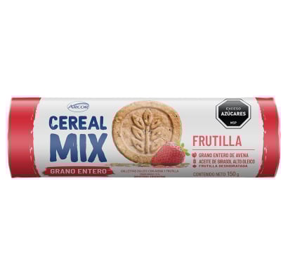 Galletas Arcor Cereal Mix de Avena y Frutilla 150 g