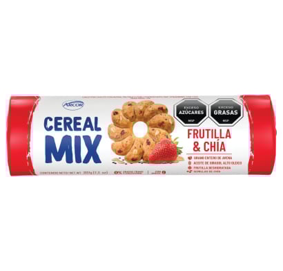 Galletas Arcor Cereal Mix de Avena, Frutilla y Chía 207 g