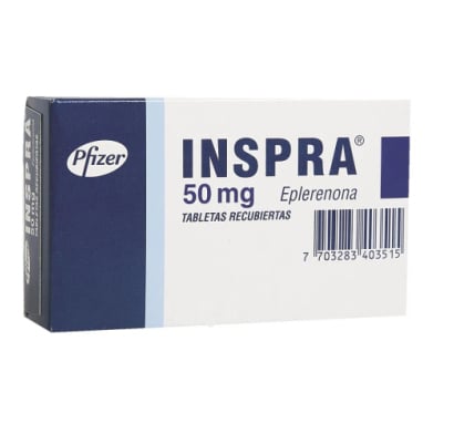 Inspra 50 mg 20 Tabletas Recubiertas