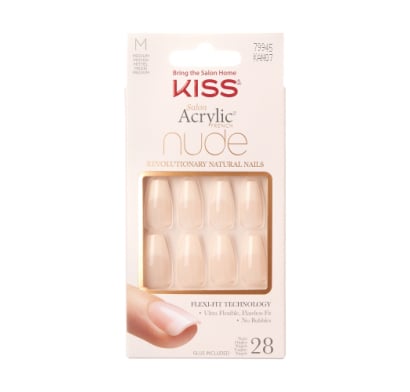 Uñas Postizas Adhesivas Kiss Nude Meduim 28 Unidades