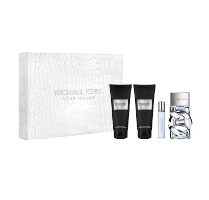 Cofre Michael Kors Perfume Pour Homme Men EDP 100 ml + Mini Talla 10 ml + Gel de Ducha 100 ml+ Loción Corporal 100 ml