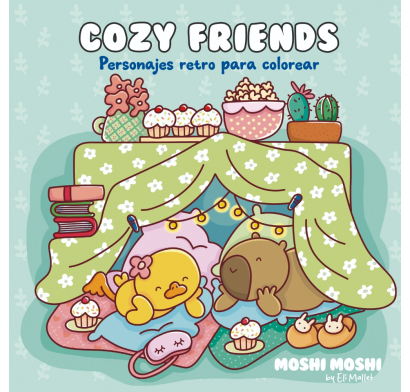 Libro para Colorear Cozy Friends Personajes Retro 