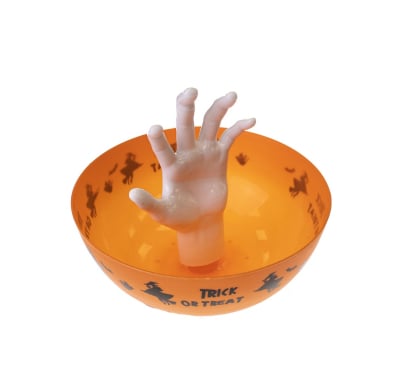 Caramelera Bowl Mis Petates con Mano Terrorífica Naranja 