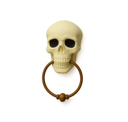 Timbre Colgante para Puerta Mis Petates Calavera Blanca