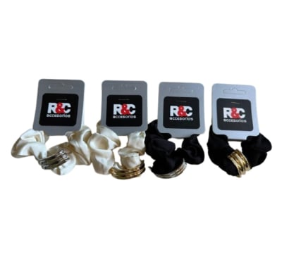 Gomita para el Pelo R&C de Tela Arco Doble Metal 1 Unidad Colores Surtidos