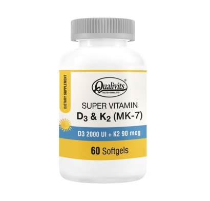 Vitamina D3 + K2 Qualivits 60 Cápsulas Blandas