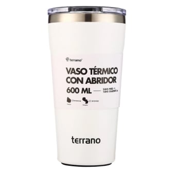 Vaso Térmico Terrano con Destapador Blanco 600 ml
