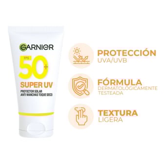 Protector Solar Facial Garnier Super UV Antimanchas Toque Seco FPS50+ 40 g