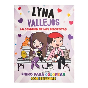 Libro Lyna Vallejos - la semana de las mascotas para colorear con stickers&nbsp;