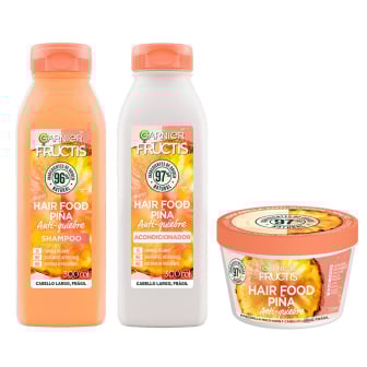 Combo Garnier Fructis Hair Food Piña Shampoo, Acondicionador y Mascarilla Capilar