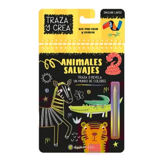Libro Traza y crea - animales salvajes