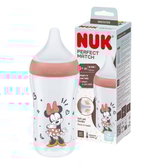 Mamadera Fisiológica Nuk Perfect Match Disney +3 Meses Roja 260 ml
