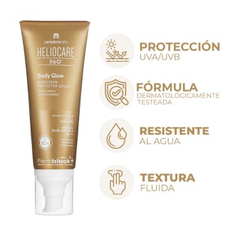 Protector Solar Heliocare 360° Body Glow FPS50+ 100 ml 