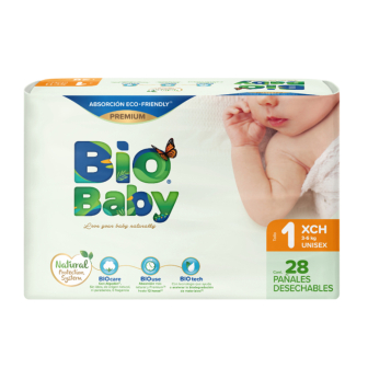 Pa&ntilde;ales BioBaby Talle XCH 28 Unidades