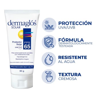 Protector Solar Dermaglós Crema FPS65 90 g
