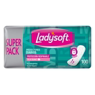 Protectores Diarios Ladysoft Protección Respirable 100 Unidades