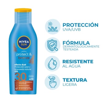 PROTECTOR SOLAR NIVEA SUN PROTECT&BRONZE F30 200 ML.