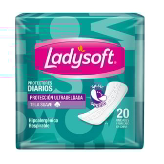 Protectores Diarios Ladysoft Protección Ultradelgada 20 Unidades