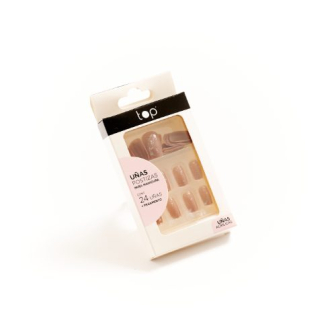 Uñas Postizas Top con Pegamento Nude 24 Piezas