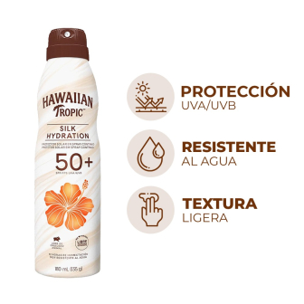 PROTECTOR SOLAR HAWAIIAN TROPIC SILK HYDRATION F50+ 180 ML.