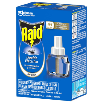 Repuesto Aparato Insecticida Raid L&iacute;quido 45 Noches 32.9 ml