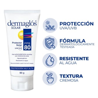 Protector Solar Dermagl&oacute;s Crema FPS80 90 g