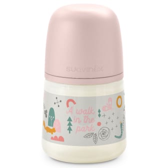 Mamadera Anatómica Suavinex SX Pro Silicona 0 a 6 Meses Walk In the Park Rosa 150 ml