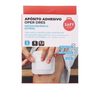 Ap&oacute;sitos Adhesivos Safy 7 x 5 cm 5 Unidades