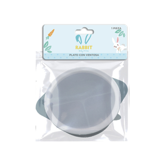Bowl Rabbit 3 Divisiones con Tapa y Ventosa