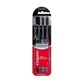 Cepillo de Dientes Colgate Slim Soft Black 3 Unidades
