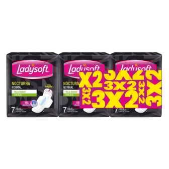 Toallitas Femeninas Ladysoft Nocturnas 3 Unidades