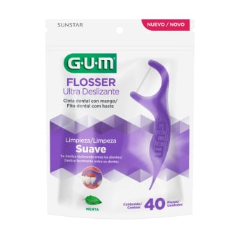 Porta Hilo Dental Flosser Gum Suave Sabor Menta 40 Unidades