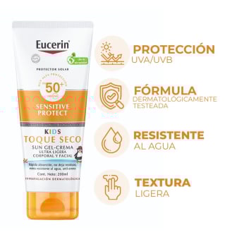 Protector Solar Eucerin Sun Kids Toque Seco FPS50+ 200 ml