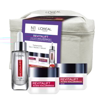 Pack L'Or&eacute;al Paris &Aacute;cido Hialur&oacute;nico D&iacute;a 50 ml + Noche 50 ml + S&eacute;rum 30 ml