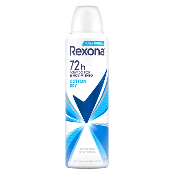 ANTITRANSPIRANTE REXONA FEMENINO AEROSOL COTTON 90G