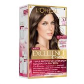 TINTURA PERMANENTE EXCELLENCE CREME DE L'ORÉAL PARÍS 5.1 CASTAÑO CLARO CENIZA X 47 GR