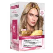 TINTURA PERMANENTE EXCELLENCE CREME DE L'ORÉAL PARÍS 8.11 RUBIO CLARO CENIZA PROFUNDO X 47 GR