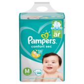 Pañales Pampers Confort Sec Forte Bag M 148 Unidades