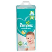 PAÑALES PAMPERS CONFORT SEC FORTE BAG XG X116