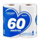 Papel Higienico Cameratta Hoja Simple 60 Mt 4 Rollos