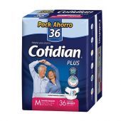 PAÑAL COTIDIAN PLUS TALLE MEDIO X36 UNIDADES.