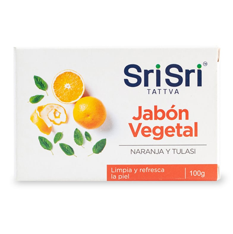 Jabón En Barra Vegetal Sri Sri Con Naranja Y Tulasi 100 G