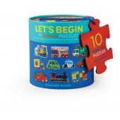 10 Puzzles Crocodile Creek Let's Begin 2 Piezas Vehículos