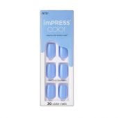 Uñas Postizas Kiss Color Impress Baby Why So Blue 30 Piezas