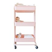Carro Organizador Con Estantes Y Ruedas Rosa