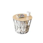 Rumbahome Mesa Redonda Con Tapa De Madera Negro
