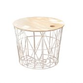 Rumbahome Mesa Redonda Con Tapa De Madera Blanco