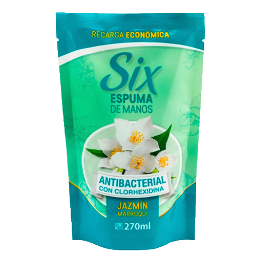 Repuesto De Jabón En Espuma De Manos Six Jazmín 270 Ml