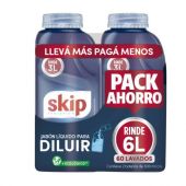 Jabón Líquido Para Ropa Skip Diluible 500 Ml 2 Unidades
